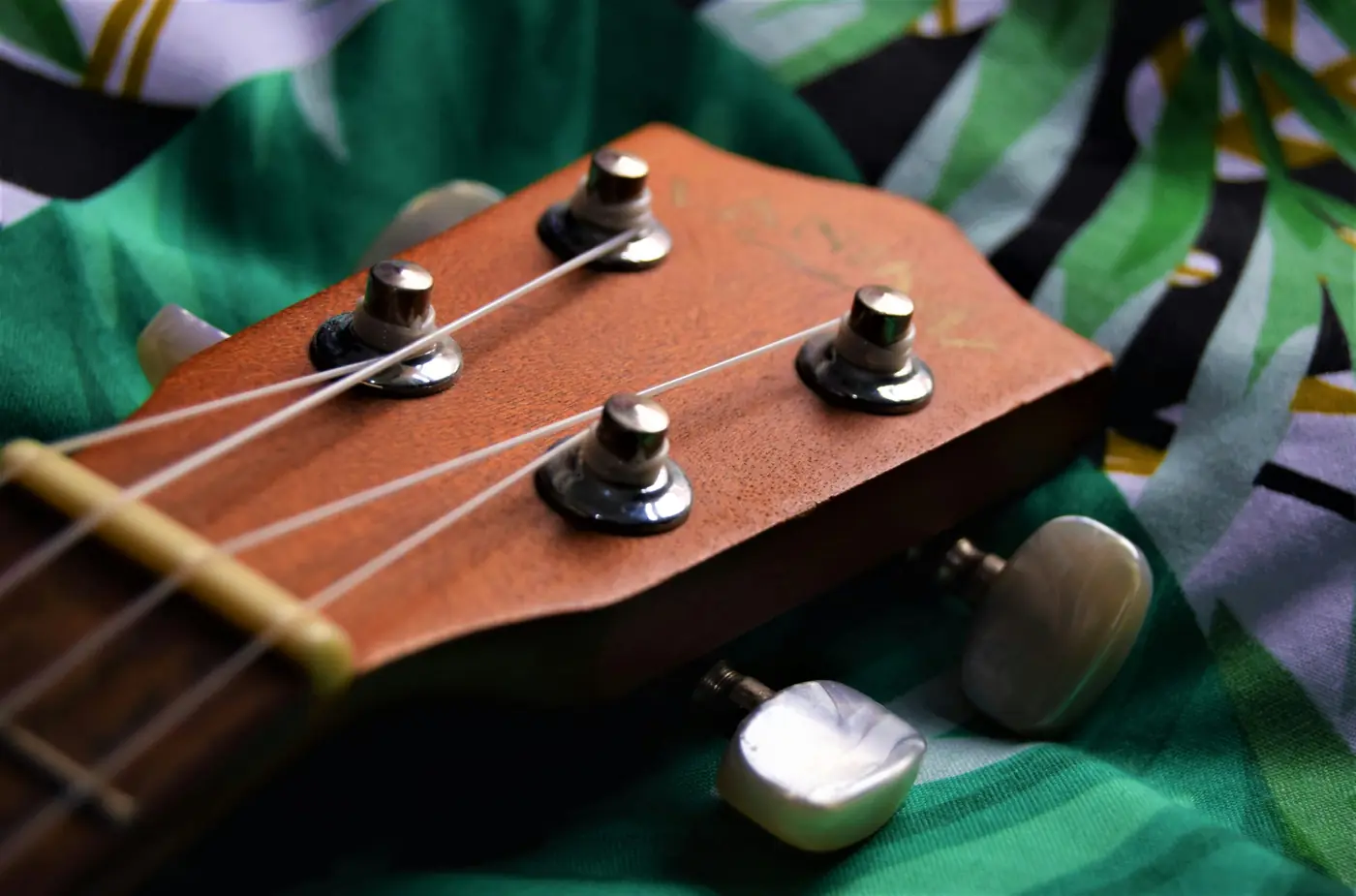 Eine Ukulele in Nahaufnahme